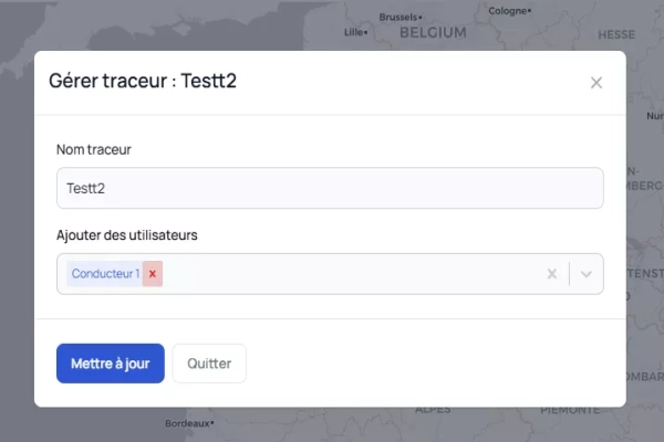 Modal configuration traceur fleetlize